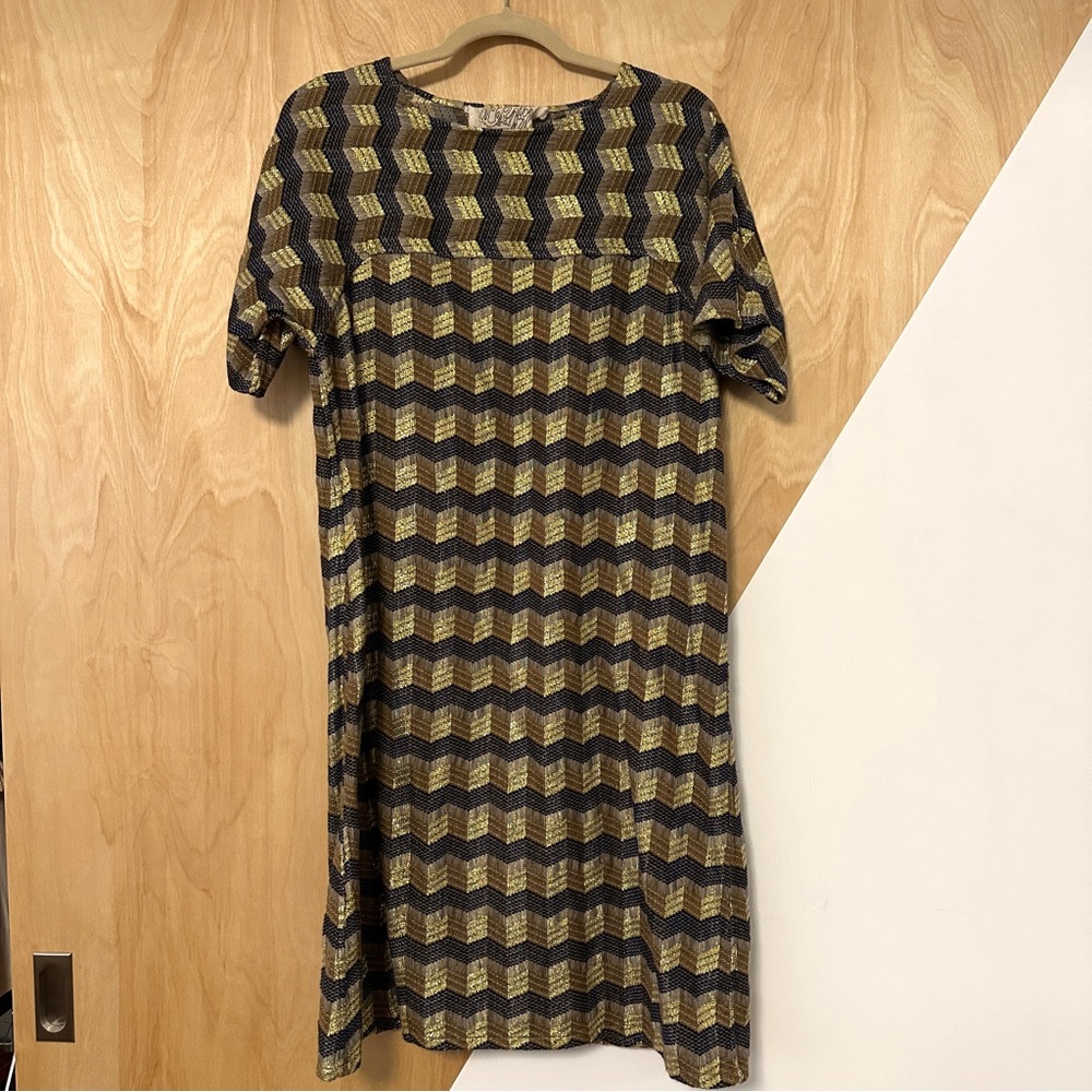 Ace & Jig metallic geometric dress, size Small